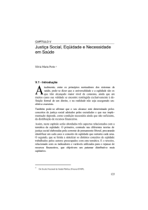 Justiça Social, Eqüidade e Necessidade em Saúde