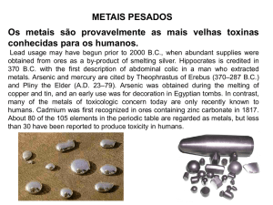 O Metilmercúrio HgCH - ICEB-UFOP