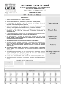 UNIVERSIDADE FEDERAL DO PARANÁ 001 - NC