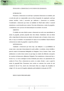 PENSANDO A DEMOCRACIA NO ENSINO DE GEOGRAFIA