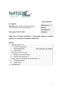 Uso de Insulina Humalog no tratamento do diabetes mellitus