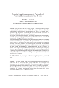 Pesquisa linguística e ensino do português L2