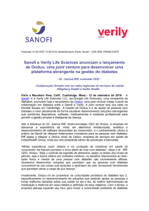 Sanofi e Verily Life Sciences anunciam o lançamento de Onduo