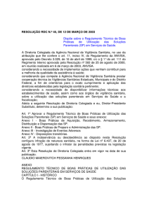 Resolução RDC nº 45 2003 - Vigilância Sanitária SC