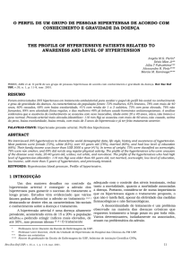 o perfil de um grupo de pessoas hipertensas de acordo