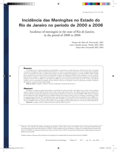 Incidência das Meningites no Estado do Rio de Janeiro no período