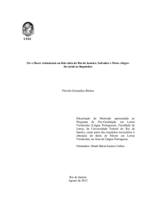 UFRJ Ter e Haver existenciais na fala culta de Rio de Janeiro