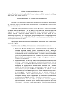 Cefaléias Primárias e sua Relação com o Sono Yagihara F