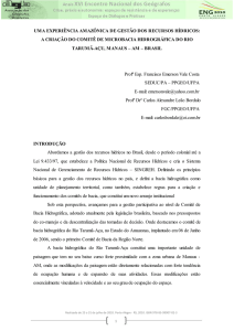 uma experiência amazônica de gestão dos recursos hídricos