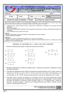 Sistemas de equações - Salesiano Dom Bosco