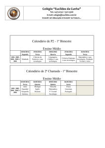 Colégio “Euclides da Cunha” Calendário de P2