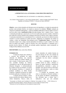 A IMPORTÂNCIA DA AUTONOMIA COMO PRINCÍPIO BIOÉTICO