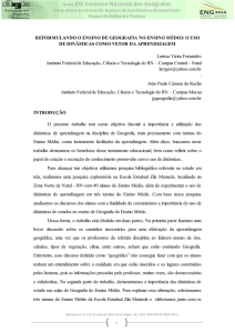 reformulando o ensino de geografia no ensino médio: o uso de