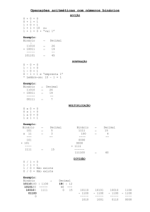 Operações aritméticas com números binários
