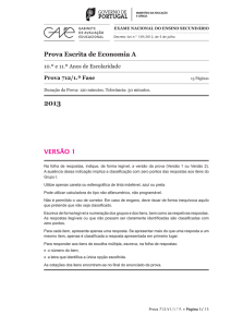 Prova Escrita de Economia A VERSÃO 1