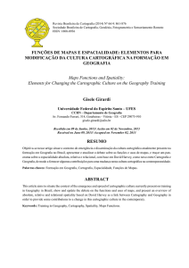 FUNÇÕES DE MAPAS E ESPACIALIDADE: ELEMENTOS PARA