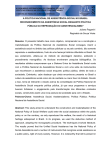 A POLÍTICA NACIONAL DE ASSSISTÊNCIA SOCIAL NO BRASIL