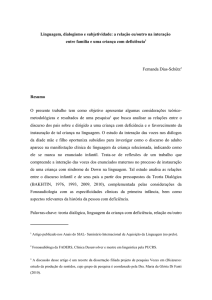 Linguagem, dialogismo e subjetividade: a relação eu/outro