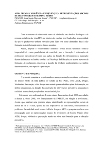 AIDS, DROGAS, VIOLÊNCIA E PREVENÇÃO: REPRESENTAÇÕES