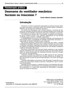 Desmame do ventilador mecânico: Sucesso ou insucesso ?