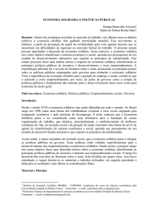 economia solidária e políticas públicas