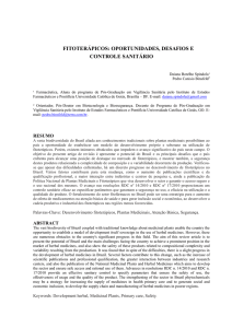 fitoterápicos: oportunidades, desafios e controle sanitário