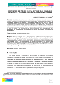 MIGRAÇÃO E IDENTIDADE RACIAL: EXPERIENCIAS