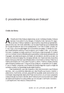 O procedimento da imanência em Deleuze