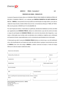 ANEXO III PREÇO – Formulário P 1/2 PROPOSTA DE VENDA