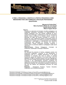 O PIBID, A PEDAGOGIA, A DIDÁTICA E A PRÁTICA PEDAGÓGICA