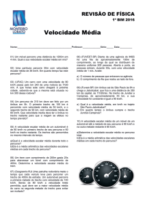 Velocidade Média - Escola Monteiro Lobato