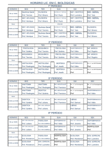 HORÁRIO LIC. EM C. BIOLÓGICAS