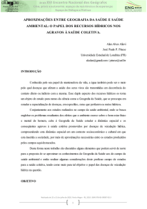 Aproximações entre Geografia da Saúde e saúde ambiental