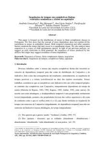 Sequências de tempos em completivas finitas