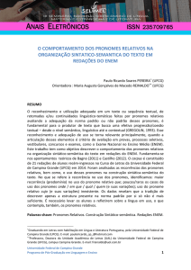 o comportamento dos pronomes relativos na organização sintatico