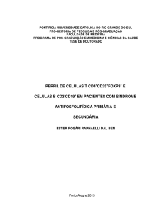 PERFIL DE CÉLULAS T CD4+CD25+FOXP3+ E CÉLULAS B CD3