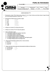 Plantão de Matemática Fabrízio 6º 16 e 17/MAI Lista de exercícios