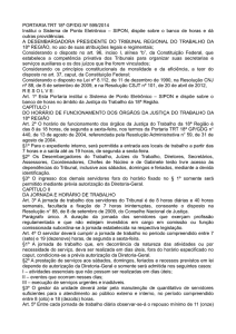 PORTARIA TRT 18ª GP/DG Nº 599/2014 Institui o Sistema de Ponto