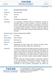 Projeto: Economia Social de Fronteira Aprobación: COF 08/07 Nº