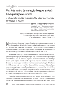 Uma leitura crítica da construção do espaço escolar à luz do