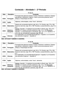 Conteúdo – Atividade I – 2º Período