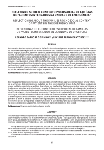 refletindo sobre o contexto psicossocial de famílias de