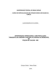 INTERVENÇÃO OPERACIONAL COM POPULAÇÃO TABAGISTA