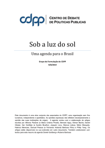 Sob a luz do sol: uma agenda para o Brasil