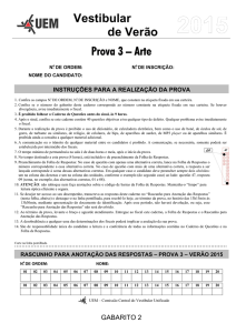 Vestibular de Verão Prova 3 – Arte