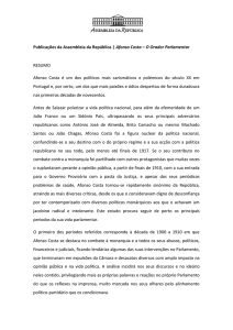 Publicações da Assembleia da República | Afonso Costa – O