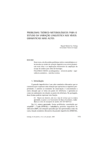 problemas teórico-metodológicos para o estudo da variação