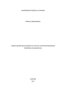 complicações relacionadas ao uso do cateter intrav enoso periférico