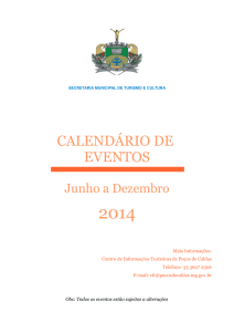calendário de eventos - Prefeitura de Poços de Caldas