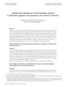 Transtornos alimentares: funcionamento mental e sofrimento